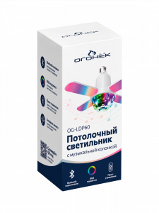 Потолочный светильник RGB с Bluetooth колонкой и пультом 24 Вт E27 Огонёк OG-LDP60